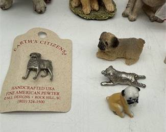 Lot 0241: Assembled Pug Collectibles, Resin, Pewter, Glass & Ceramic (photo 6)