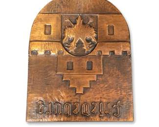 Lot 10052: Friedberg Coat of Arms Hand-Hammered Copper Wall Plaque (photo 2)