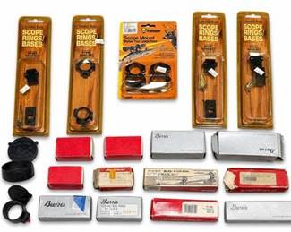 Lot 0749: Vintage Riflescope Rings, Bases & Mounts — Group Lot — current bid $5
