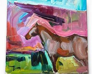 Lot 817: Jose Trujillo "The Horse" Oil on Canvas, 2019 — current bid $5