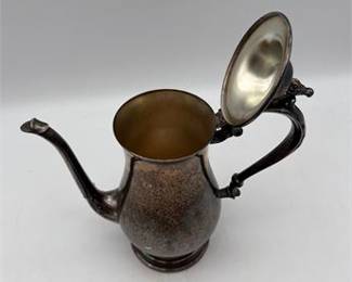 Lot 0588: Silver-Plated Baluster Coffee Pot, Apparently Unmarked (photo 4)