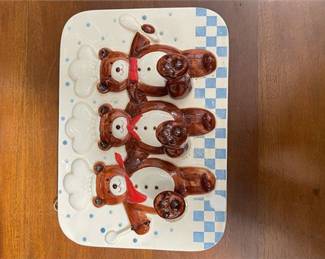 Lot 10042: B&D Ceramic Chef Bear Three-Hook Wall Plaque (photo 2)
