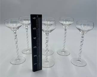 Lot 631: Twist-Stem Cordial Glasses, Set of 6, Colorless Glass (photo 5)