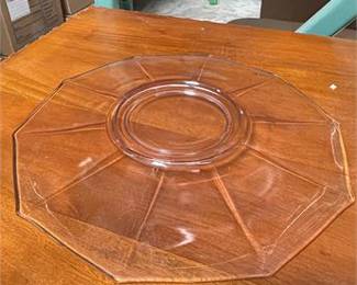 Lot 10011: Pink Depression Glass Console Set, c.1930s, 5 Pcs (photo 3)