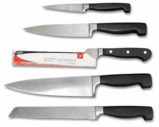 Lot 10030: Wüsthof & Unmarked German Kitchen Knives, Set of 5 — current bid $53