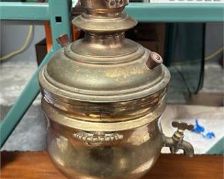 Lot 10067: Unmarked Brass Charcoal-Burning Samovar Tea Urn (photo 4)