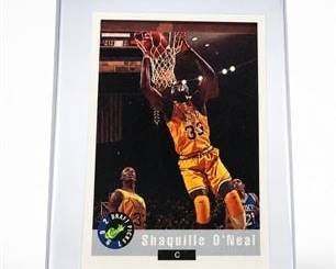 Lot 0599: 1992 Classic Draft Picks Shaquille O'Neal Promo Card #1 — current bid $6