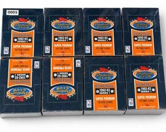 Lot 10005: Topps Stadium Club 1992-93 NBA Series 1 Hobby Boxes (8) — current bid $160