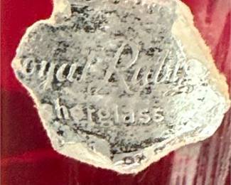 Lot 801: Anchor Hocking Royal Ruby Glass Vase, Mid-20th C. (photo 3)