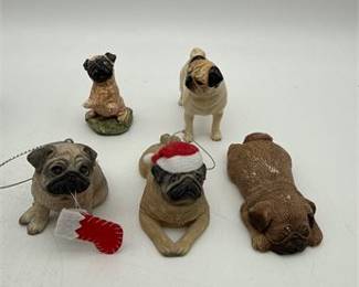 Lot 0241: Assembled Pug Collectibles, Resin, Pewter, Glass & Ceramic (photo 8)