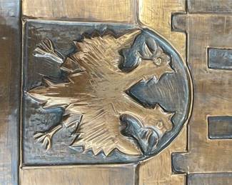 Lot 10052: Friedberg Coat of Arms Hand-Hammered Copper Wall Plaque (photo 5)