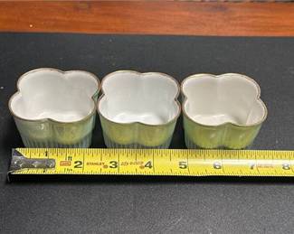 Lot 0441: Coalport Celadon Porcelain Quatrefoil Nut Cups, Set of 3 (photo 6)