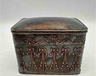 Lot 0489: English Silverplate on Copper Neoclassical Box (photo 2)