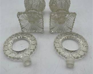 Lot 834: Pair of Pressed Glass Perfume Bottles, Daisy & Button (photo 2)