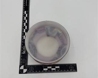 Lot 0528A: Frosted Art Glass Bowl, Rueven Style, Hand-Painted (photo 3)