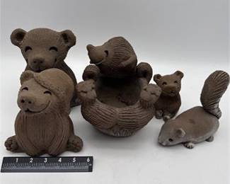 Lot 0217: Hand-Sculpted Stoneware Bear & Squirrel Figures by Margaret Hudson, 5 (photo 2)