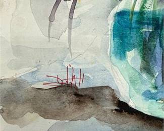 Lot 789: Watercolor Floral Still Life, Signed "...Hall," 12 × 9 in (photo 3)