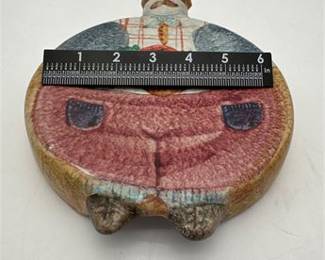 Lot 479: "The Cellar" Italian Majolica Grocer Figural Wall Plaque (photo 10)