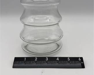 Lot 0379: Clear Glass Tiered Bubble Vase, Apparently Unmarked (photo 3)