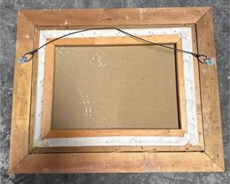 Lot 796: Marine Oil on Canvas, Clipper Ship at Sea, Giltwood Frame (photo 2)