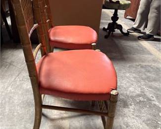 Lot 0159: Pair of Giltwood Faux-Bamboo Side Chairs (photo 9)