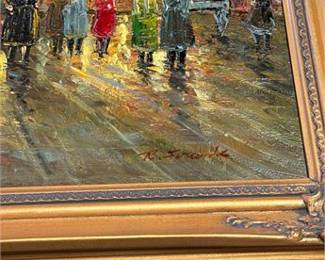 Lot 918A: Oil on Canvas Parisian Street Scene, Signed "K. Frank" (photo 3)