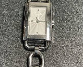 Lot 957: Coach Stainless Steel Charm Bracelet Quartz Wristwatch (photo 3)