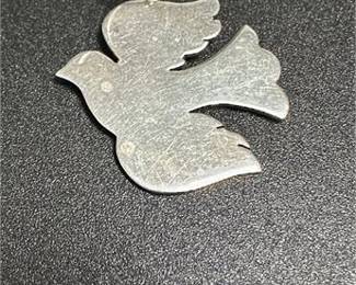 Lot 102: Sterling Silver-Tone Descending Dove Charm Pendant (photo 3)
