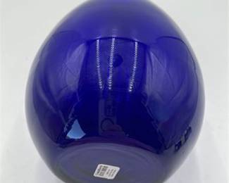 Lot 381: Crate & Barrel "Oasis Vase Blue" Cobalt Glass, 16 in. (photo 3)