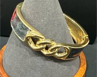 Lot 669: Four Costume Bangles and Evil Eye Bead Bracelet (photo 5)