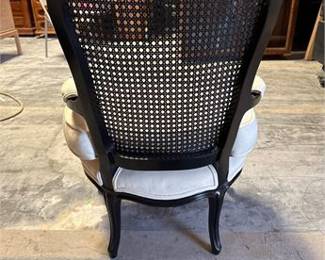 Lot 0550: Louis XV Style Ebonized Caned Fauteuil Armchair (photo 4)