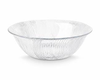Lot 0357: Pressed Glass Bowl, Frosted Peacock-Feather Pattern — current bid $5