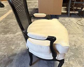 Lot 0550: Louis XV Style Ebonized Caned Fauteuil Armchair (photo 3)