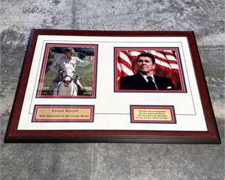Lot 22: Ronald Reagan Commemorative Framed Double-Photo Display (photo 4)