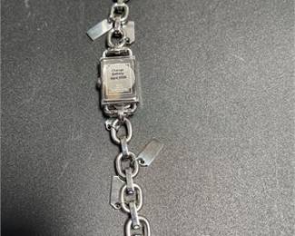 Lot 957: Coach Stainless Steel Charm Bracelet Quartz Wristwatch (photo 2)