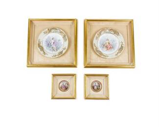 Lot 0320: Vienna-Style Porcelain Cabinet Plates in Frames, Set of 4 (photo 2)