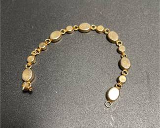 Lot 960: Italian Glass Micromosaic Floral Link Bracelet, Gilt Metal (photo 2)
