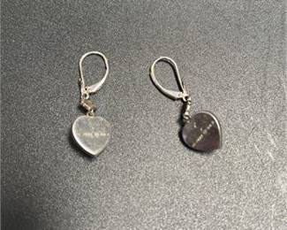 Lot 823: Harley-Davidson Sterling Silver Heart Drop Earrings (photo 2)