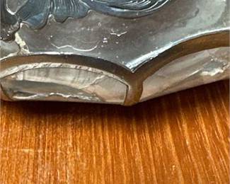 Lot 287: Art Nouveau Silver Overlay Cut-Glass Decanter (photo 7)
