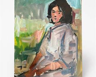 Lot 939: Jose Trujillo Oil on Canvas, Seated Figure, 2019 — current bid $8