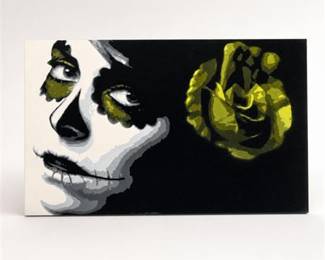 Lot 782: theuglysheep "Flor" Stencil/Spray Paint, Ed. of 9 — current bid $5