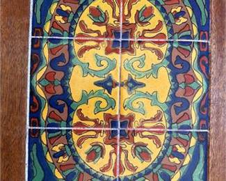 Lot 0231: Spanish Revival Polychrome Tile-Top Side Table (photo 6)