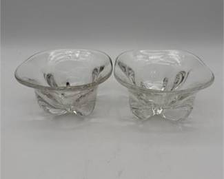 Lot 0916: Pair of Modernist Lobed Clear Glass Bowls (photo 4)