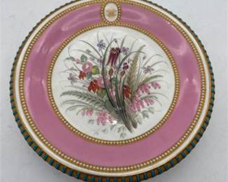 Lot 0313: Victorian Pink-Ground Jewelled Porcelain Comports, Ptn 4343 (photo 4)