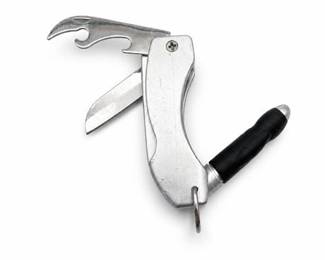 Lot 0420: Folding Keychain Multi-Tool with Blade and LED Light — current bid $5