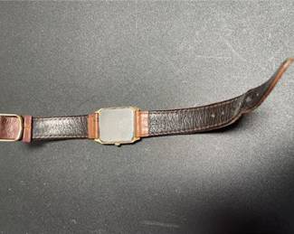 Lot 965: Seiko Caliber 6530 Gold-Tone Rectangular Dress Watch (photo 2)