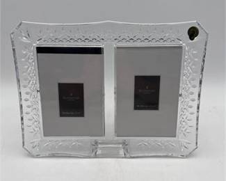 Lot 0316: Waterford Crystal Wedding Announcement Double Photo Frame (photo 2)