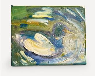 Lot 931: Jose Trujillo, "The Duck," Oil on Canvas, 2015 — current bid $5