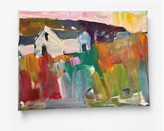 Lot 933: Jose Trujillo Oil on Canvas, "Home," 9 × 12 in. — current bid $5