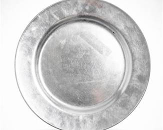 Lot 799: Williams-Sonoma Silver-Leaf Charger Plate, 13 in. — current bid $5